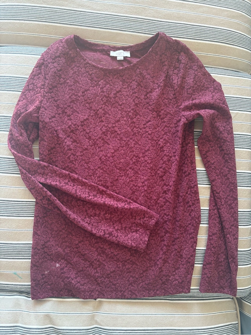 LOFT Burgundy Lace Top
